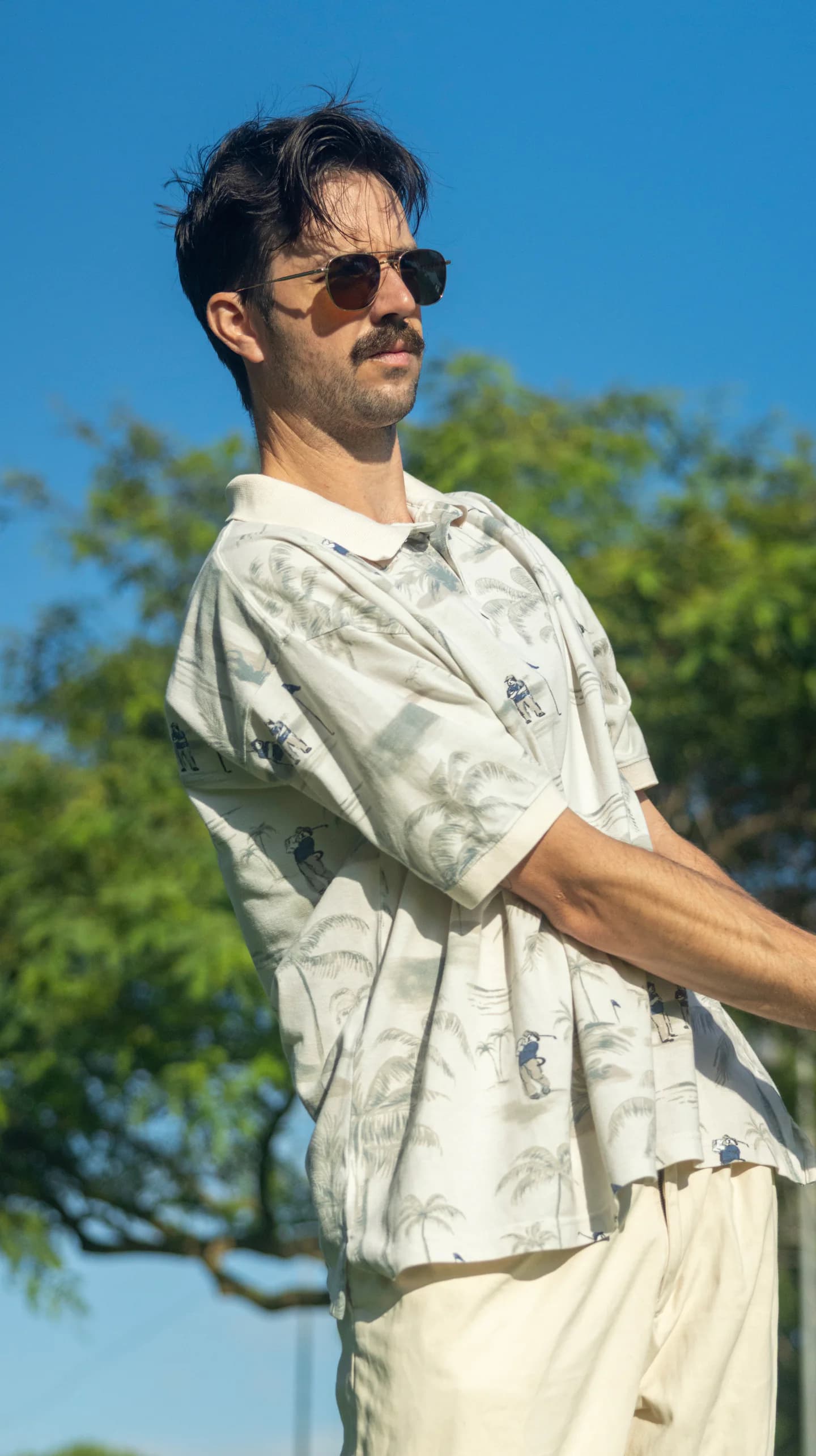 Framegolf coach Harrison Cody Christie on a golf course